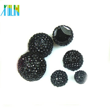 DIY half round resin rhinestone pave button beads for clothing accessory